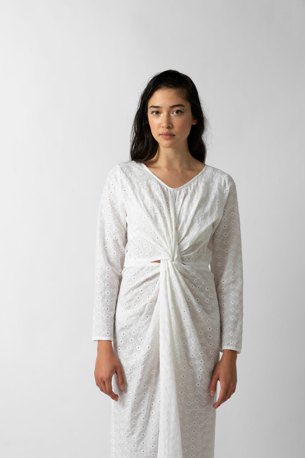 Revera Silk Cotton Broderie Dress sample size 8