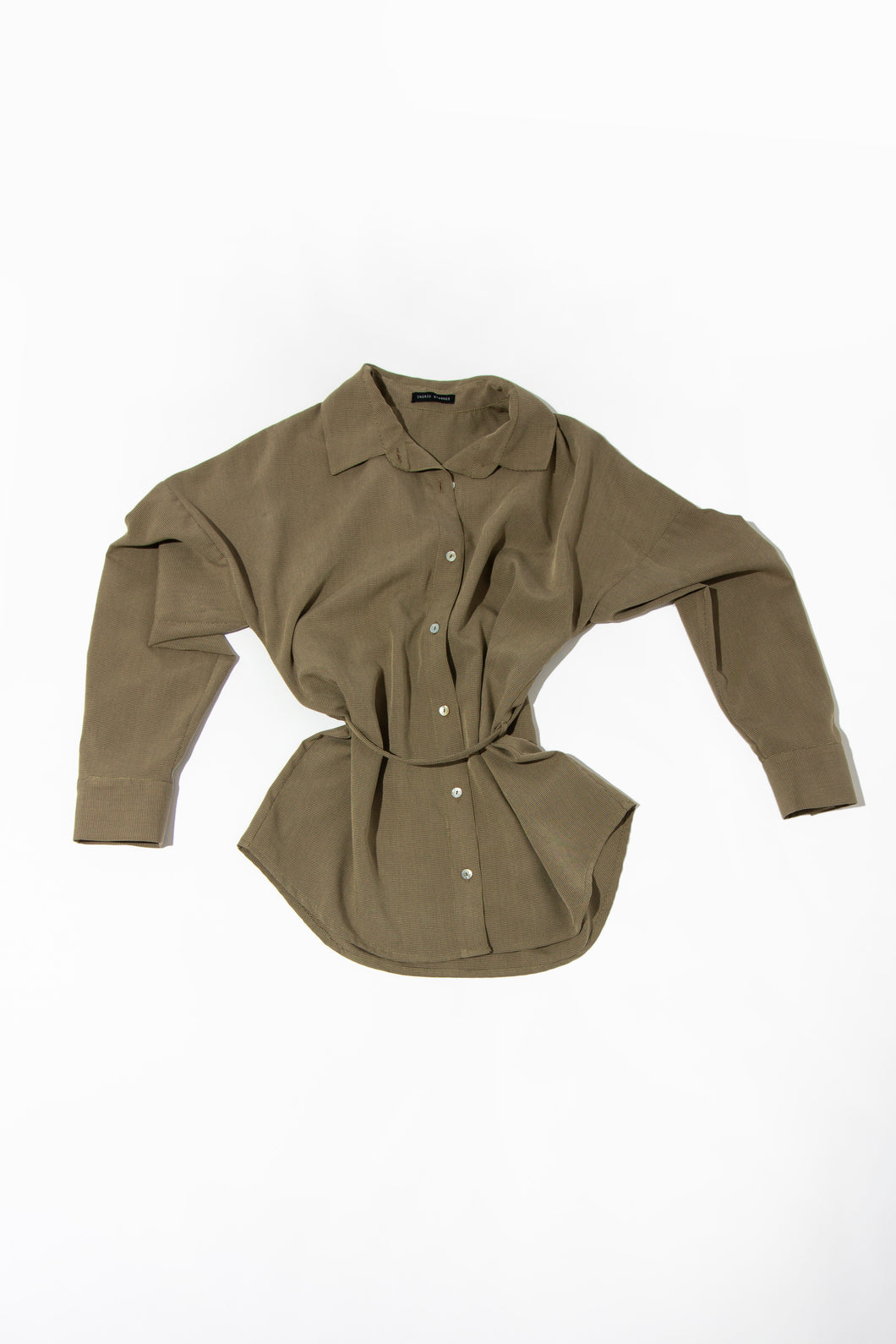 Wright shirt, sand houndstooth