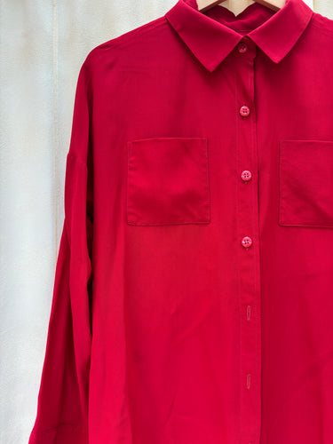 Wright shirt  Red silk size Medium