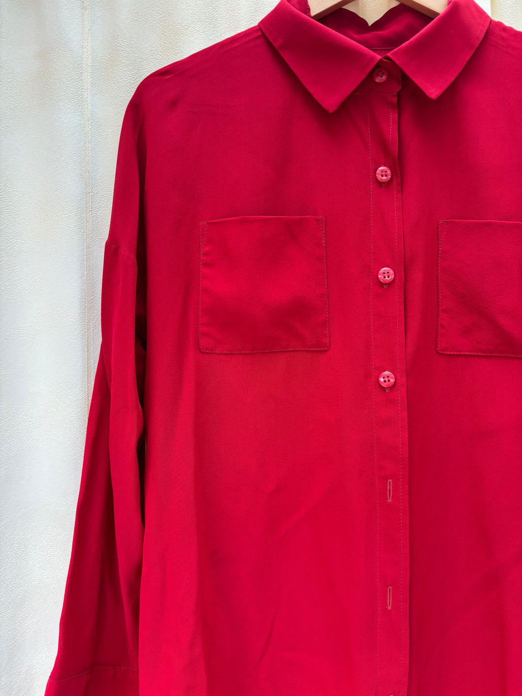 Wright shirt  Red silk size Medium