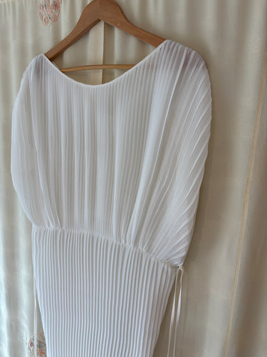 Violacea Pleat Dress Crystal White size Small