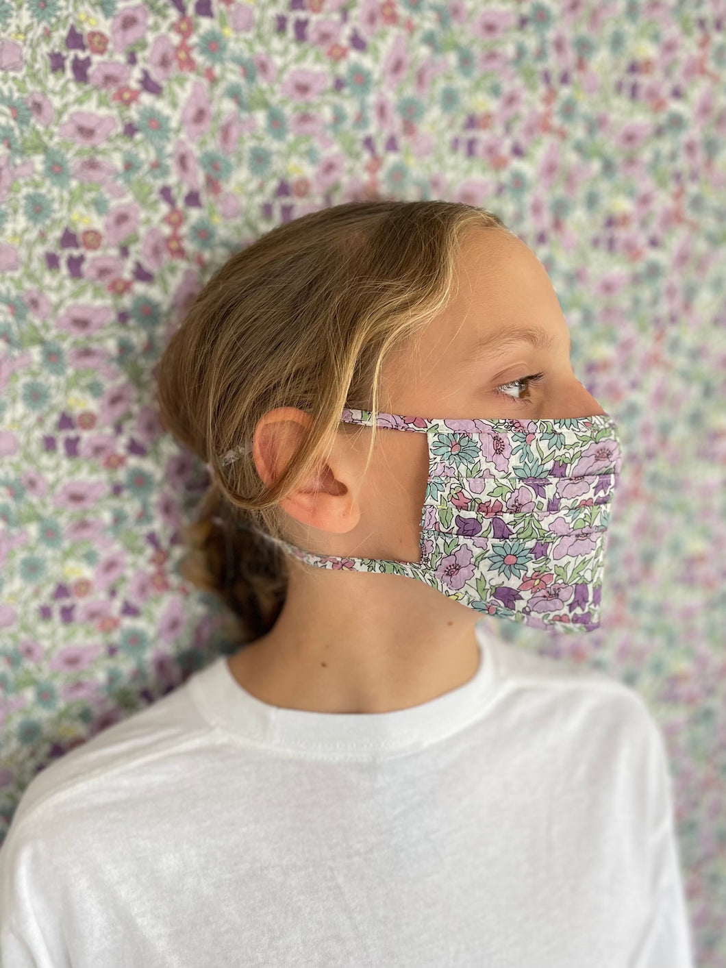 Set of two, Lilac Lake Lilly Mask - Ties