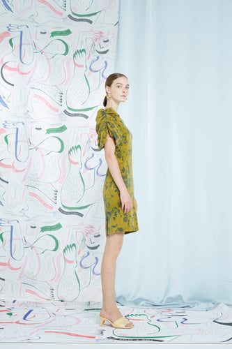 Archive - Lavonia dress, acid bloom, silk