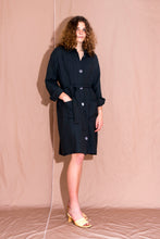 Archive - Cordelia shirt dress, charcoal pinstripe