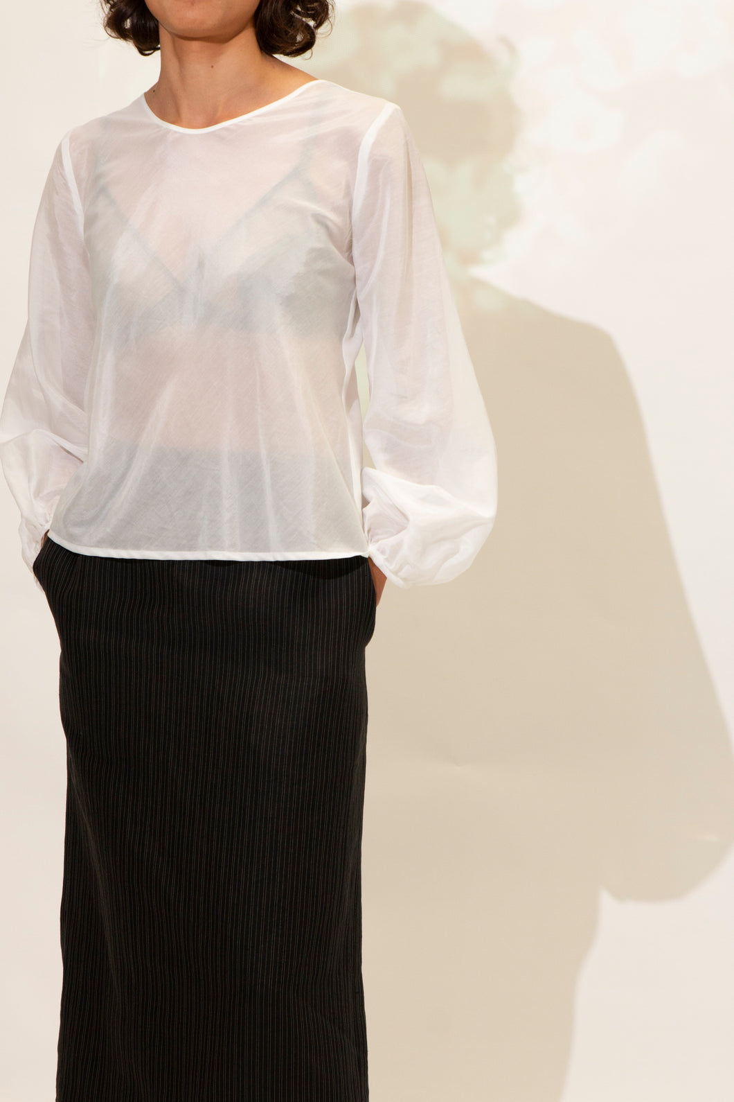 Georgette Top, white