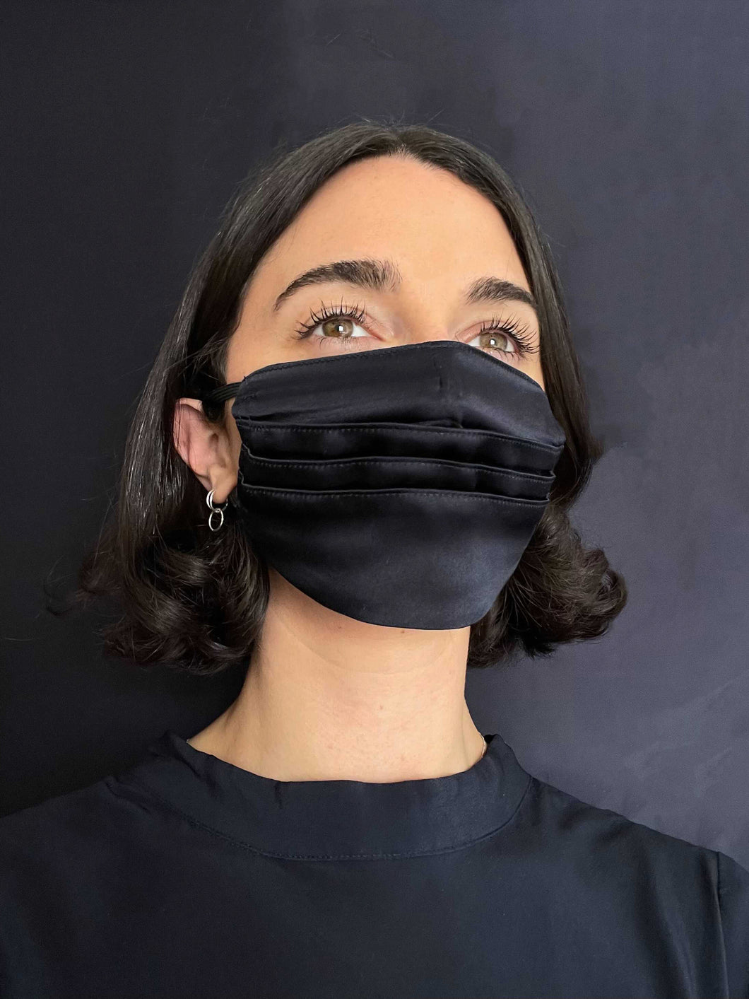 Ink silk-satin mask, size 2