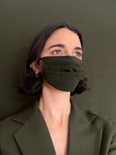 Olive silk mask