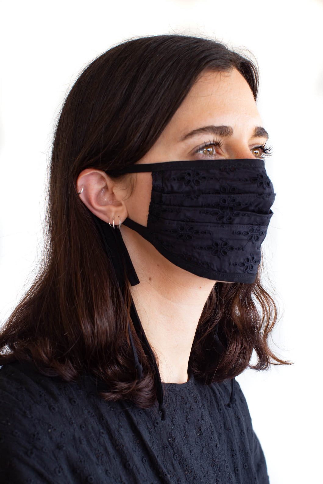Black Broderie Mask